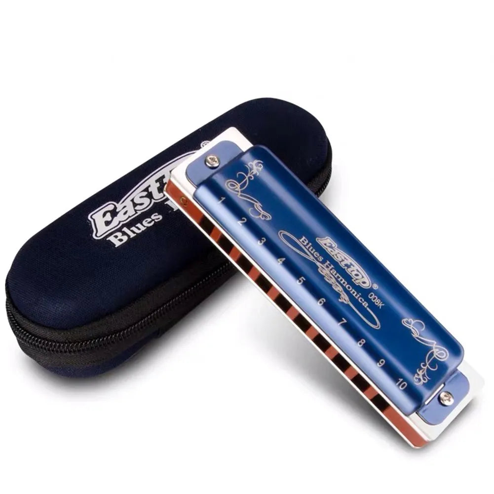 East Top T008K Professional Diatonic 10 Hole Blues Harmonica