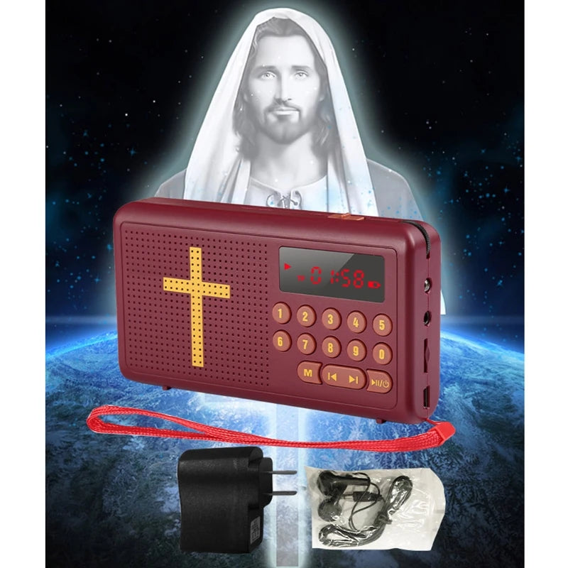 Portable Talking King James Version Bible Audio Player with Old & New Testasments! Usb Charging Cable Audio Frequency of 20 hz - 20 KHZ