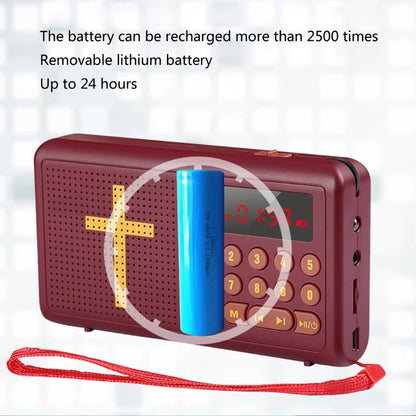 Portable Talking King James Version Bible Audio Player with Old & New Testasments! Usb Charging Cable Audio Frequency of 20 hz - 20 KHZ