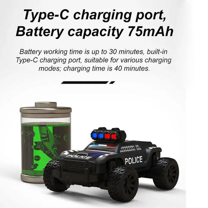 Amazing Turbo Racing 1:76 C82 RC Police Truck RTR!