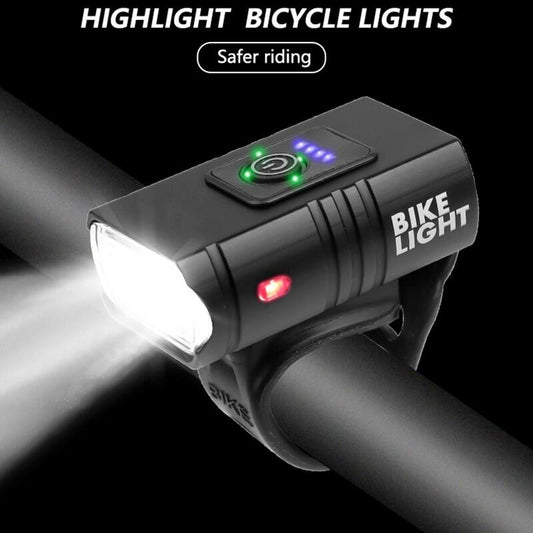 LED Bicycle Light 1000LM USB Rechargeable Power Display Bicycle Front Lamp Flashlight Cycling Equipment