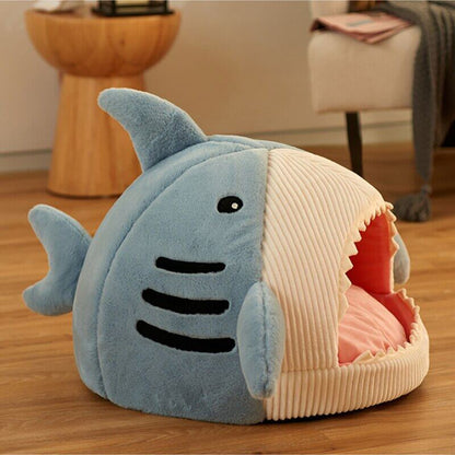 Cute Shark-shaped Cat House Dog Beds