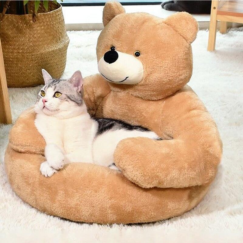 Cute Bear Shaped Small Dog/Cat Bed Plush