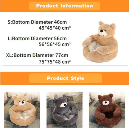 Cute Bear Shaped Small Dog/Cat Bed Plush