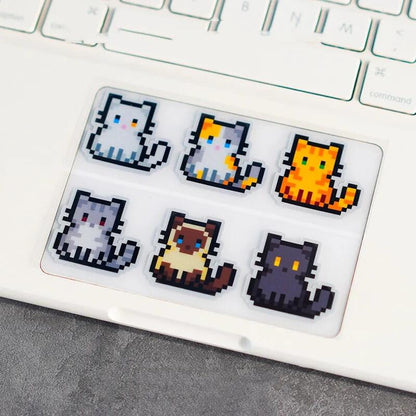 Cute Pixel Cat Animal Fun Reflector  Stickers